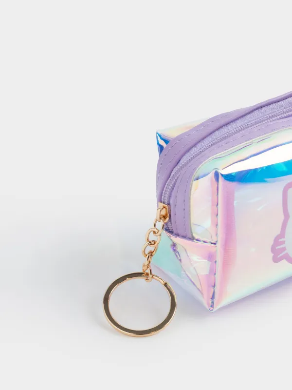 Салпыншақ-әмиян, 10х6 см, балаларға арналған, полиуретан, голография, Мысық, Cat, image-3