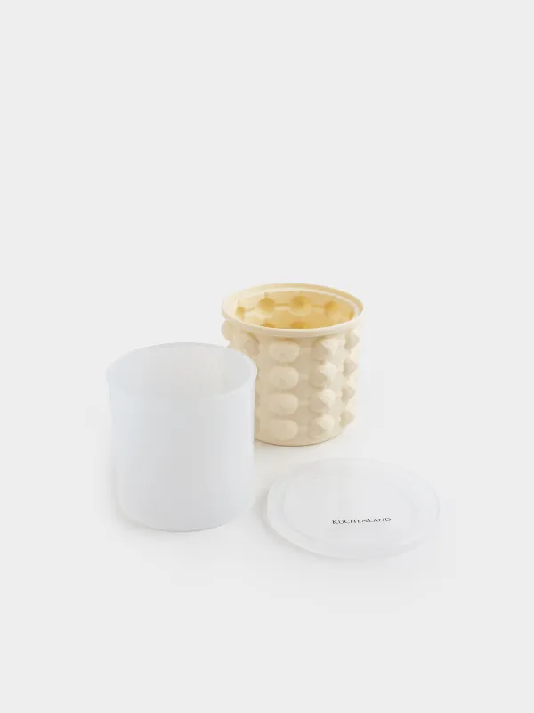 Мұзға арналған қалып, 11х10 см, 40 бөлім, қақпағы бар, силикон/пластик, сүт түстес, Soft kitchen, image-6