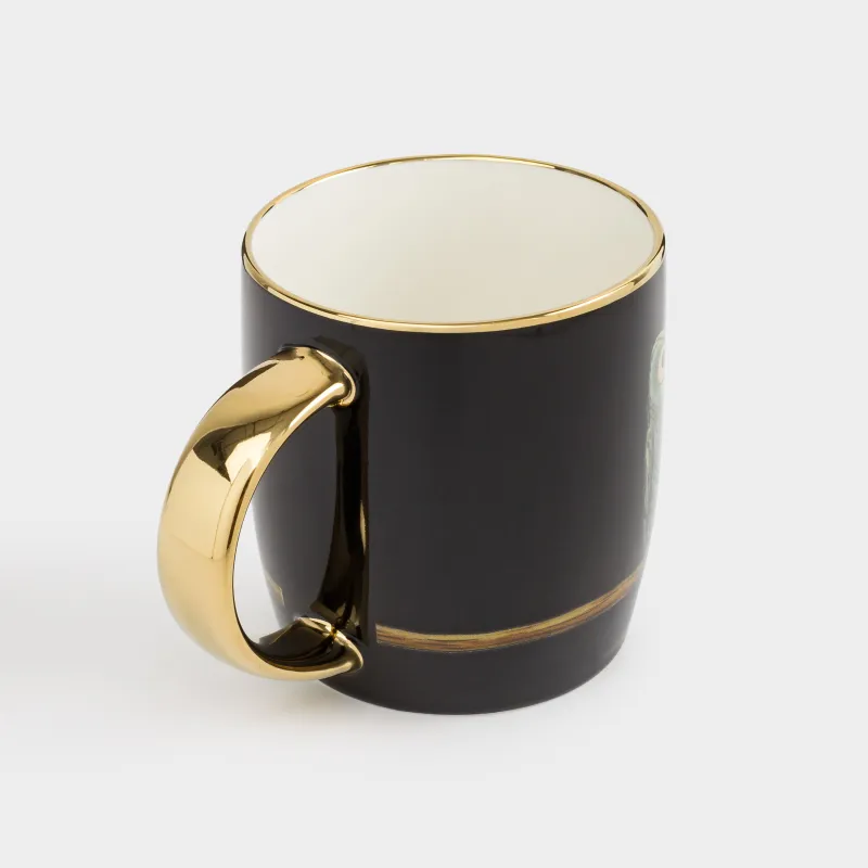 Саптыаяқ, 380 мл, фарфор N, қара-алтын, Үкілер, Owl, image-1