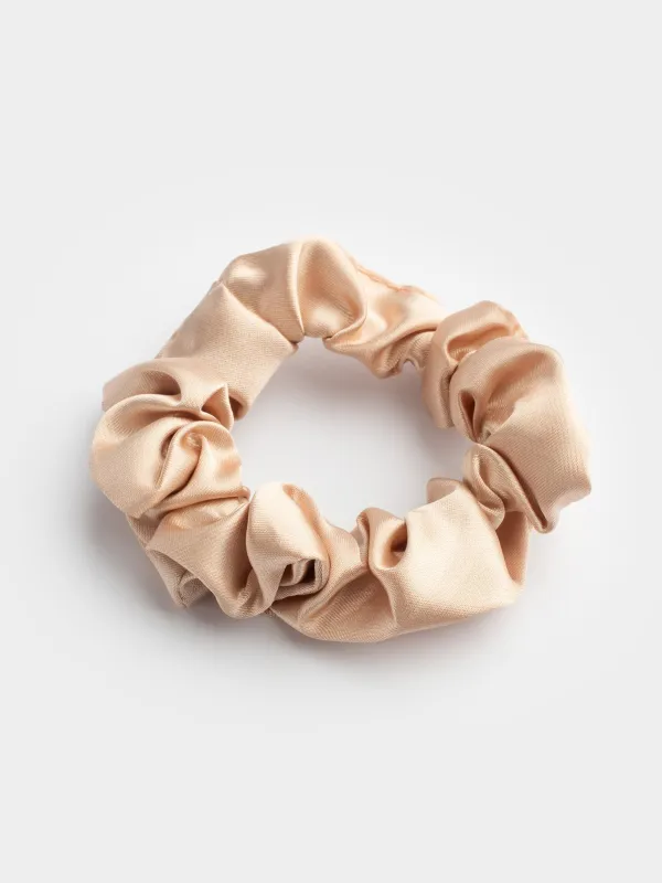 Шашқа арналған серпімді жолақ, 6 см, атласты, бежевый, Silk, image-1