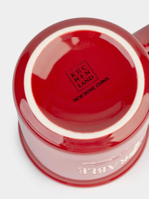 Саптыаяқ, 430 мл, фарфор N, қою қызыл және сүт түстес, Жылқы, Great horse, image-3