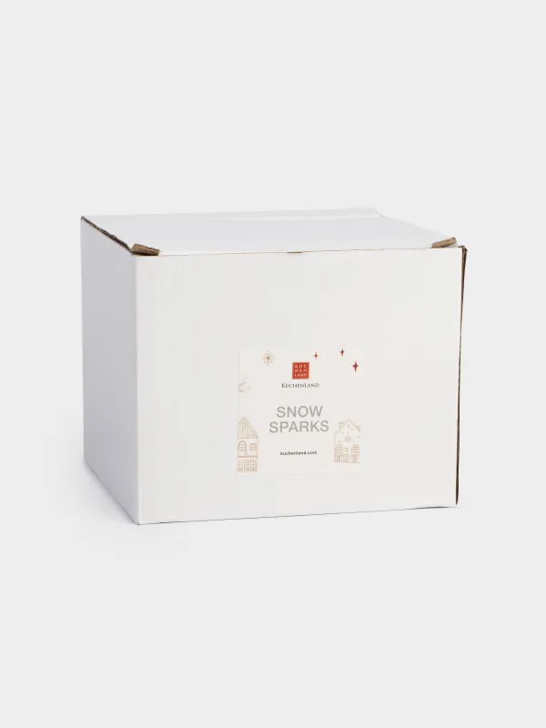 Саптыаяқ, 500 мл, керамика, сүт және алтын түстес, Шыршалары бар үй, Snow sparks, image-5