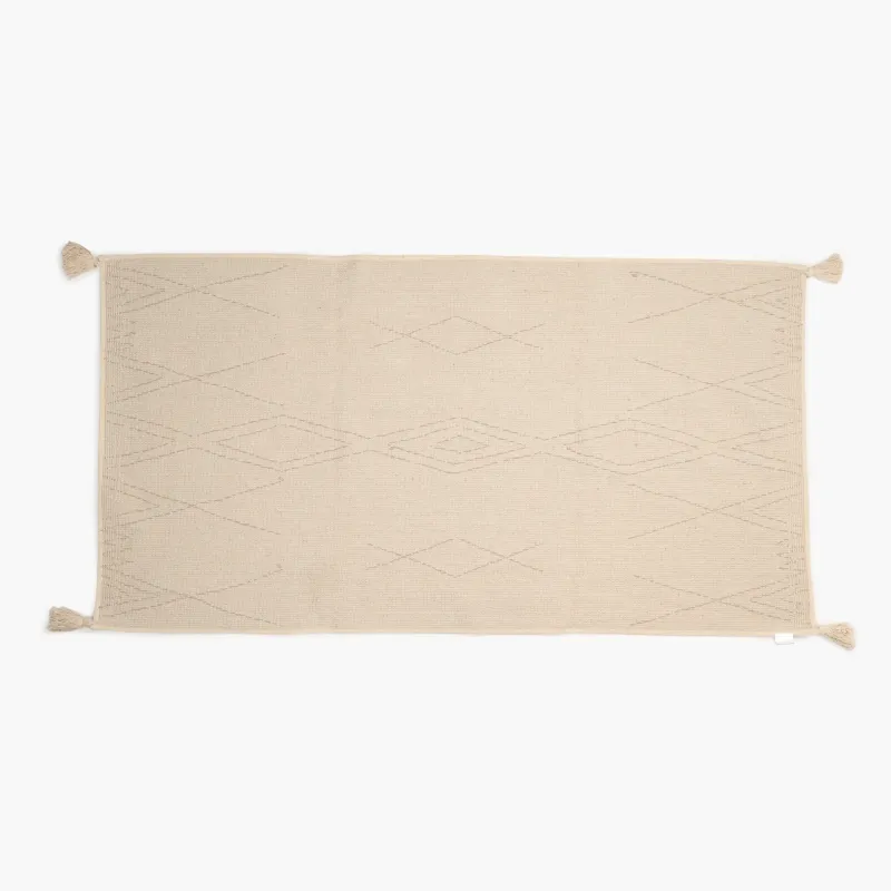 Коврик, 80x150 см, с кисточками, хлопок, песочный, Ромбы, Rhombic, image-2