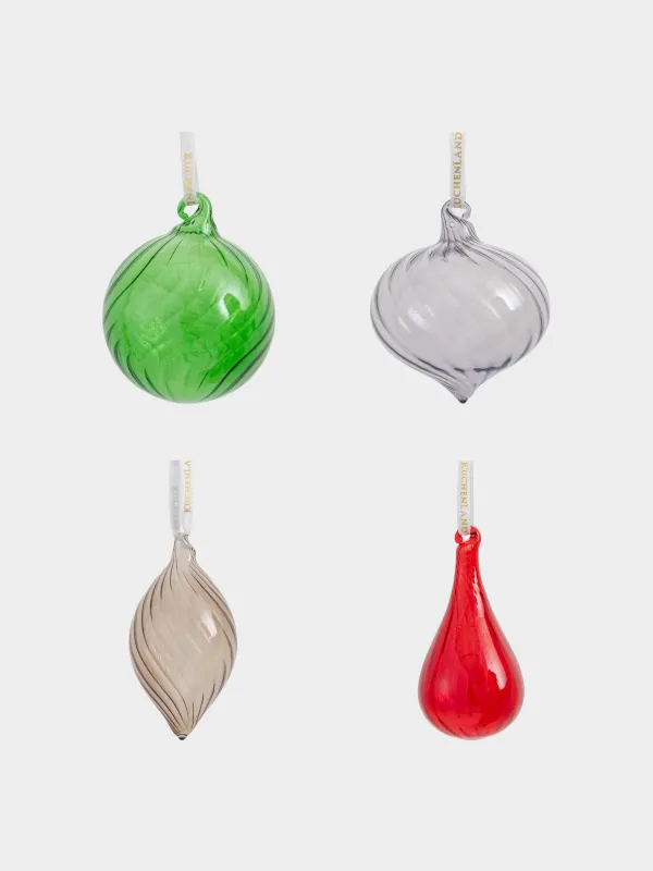 Набор елочных игрушек, 4 шт, стекло, Abstract figure, image-0
