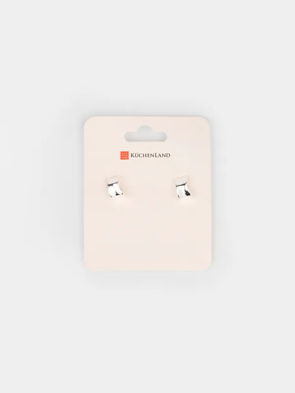 Серьги-пусеты, 1,5 см, 2 шт, металл, серебристые, Jewelry, image-3