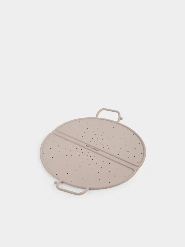 Табаға арналған қақпақ-бөлгіш, 31 см, жиналмалы, силикон, сұр-қоңыр, Soft kitchen, image-1