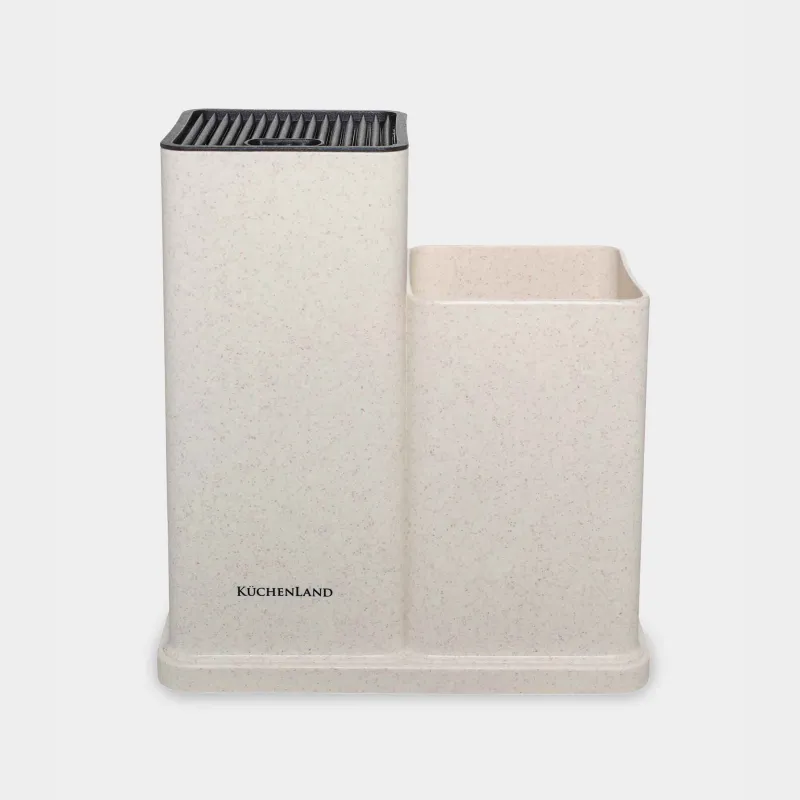 Подставка для ножей и кухонных принадлежностей, 23 см, 2 отд, пластик, молочная, Speck-light