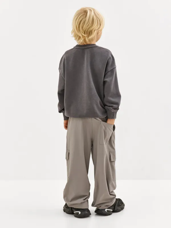 Брюки-карго, р. 104 см, для мальчиков, с вшитым ремнем, полиамид/спандекс, серые, Jamal, image-5