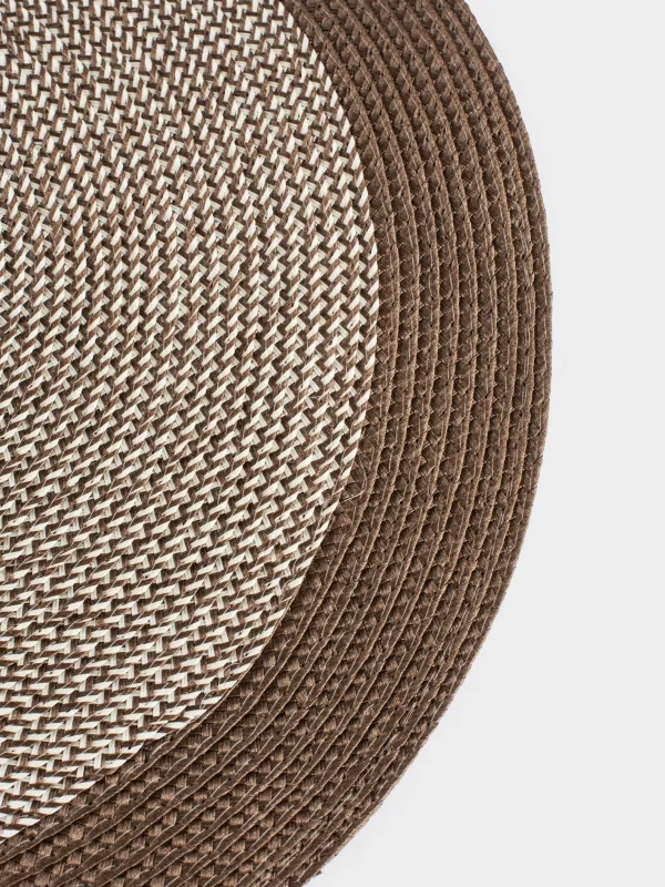 Салфетка под приборы, 38 см, полипропилен, круглая, бежево-коричневая, Circle, image-1