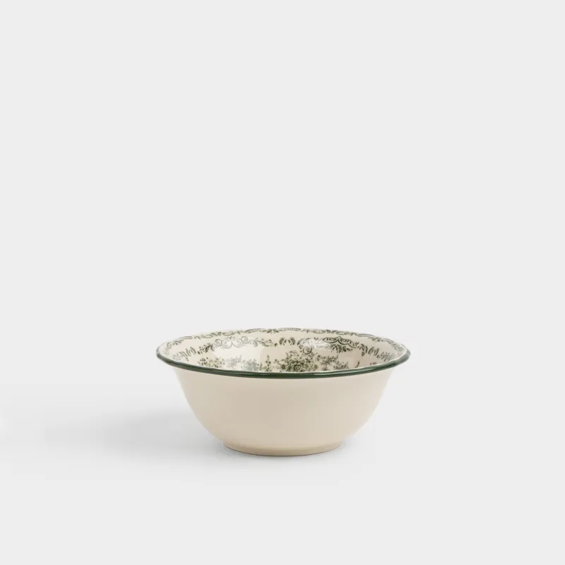 Салат ыдысы, 16х6 см, мл, фарфор Р, сүт түстес, Жасыл гүлдер, Green lace