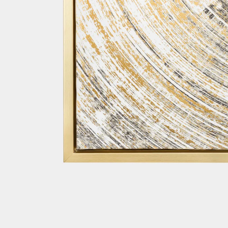 Картина в раме, 80х80 см, холст/фольга, золотисто-бежевая, Круг, Abstract, image-3