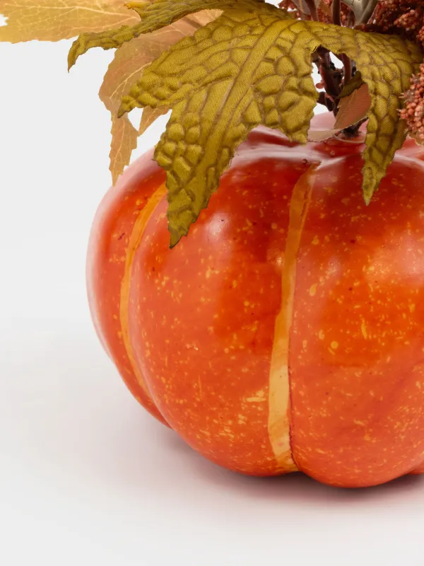 Сәндік композиция, 22 см, көбік/пластик, Асқабақтағы гүл шоғы, Forest symphony decor, image-4