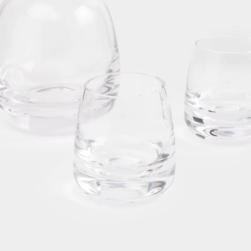 Виски жинағы, 2 адам, 3 зат, графин/стақандар, шыны, Clear, image-1