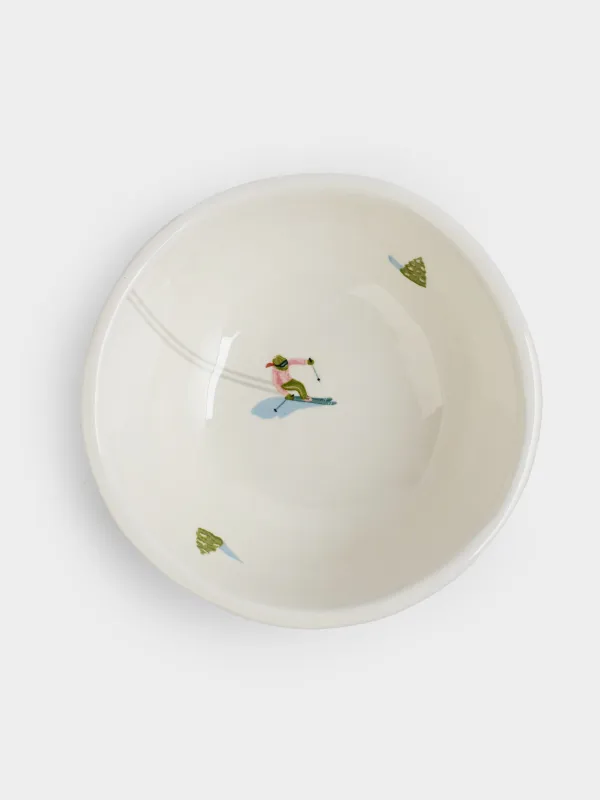Пиала, 13х5 см, керамика, белая, Лыжники, Skiers, image-2