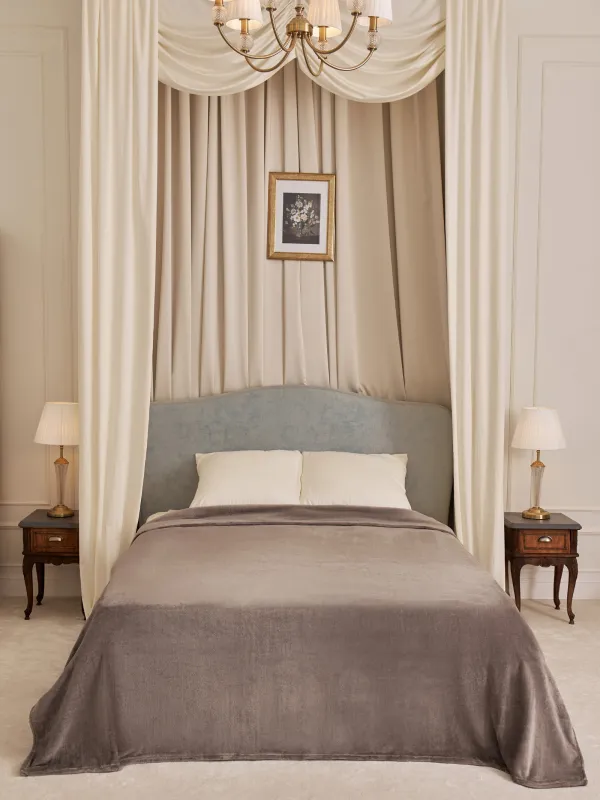 Покрывало, 220х240 см, фланель, коричневое, Flannel, image-0