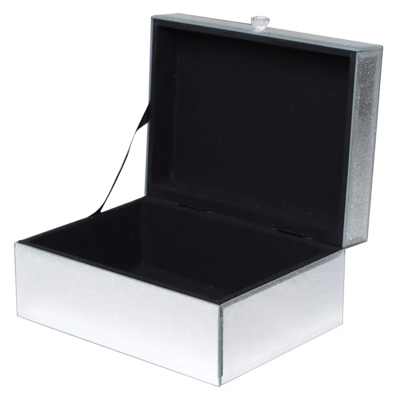 Зергерлік қорап, 20х15 см, шыны, күміс, жылтырақтармен, Actress, image-1