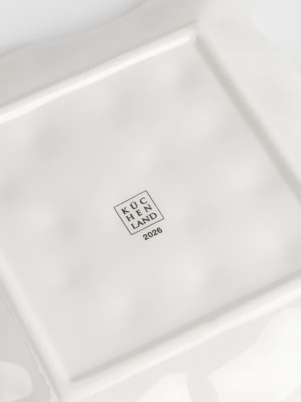 Ыдыс, 22х22 см, керамика, шаршы, Шыршасы бар жылқы, Сhristmas green, image-5