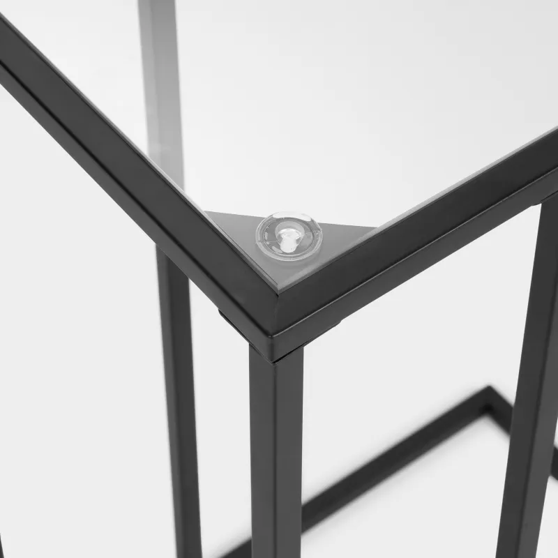 Науаға арналған тұғыр, 60 см, металл/шыны, тікбұрышты, қара, Black style, image-2