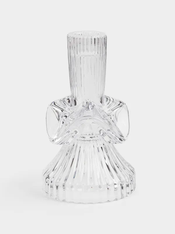 Подсвечник, 15 см, для тонкой свечи, на ножке, стекло, Ribedic, image-0