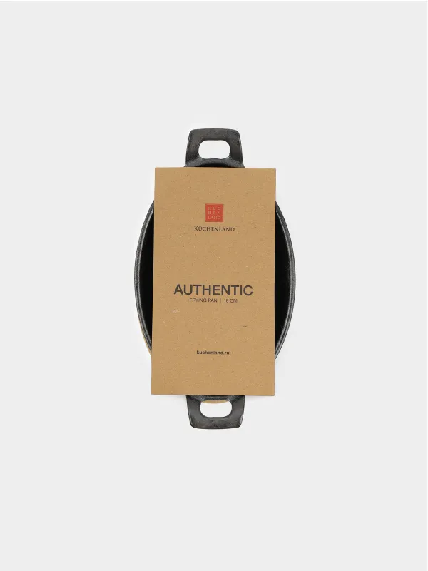 Таба, 18 см, стендте, тұтқалары бар, шойын/бамбук, сопақ, қара, Authentic, image-4