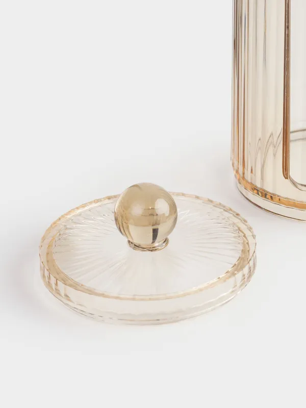 Мақта дискілеріне арналған контейнер, 20х7 см, қақпағы бар, пластик, кәріптас, Ribby color, image-3