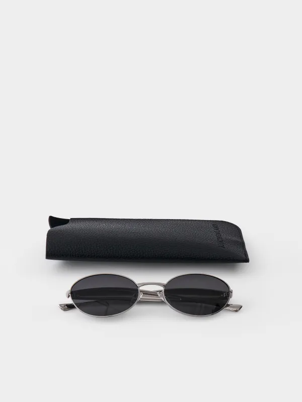 Күннен қорғайтын көзілдірік, болат/пластик, көзілдірік қорабы бар, сопақ, алтын түстес және қара, Round, image-3