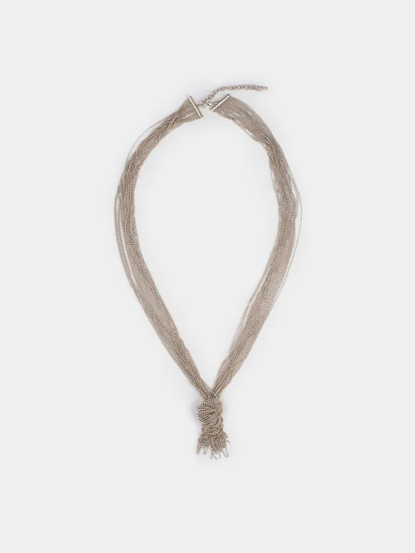 Алқа, 1 м, металл, күміс, түйін, Jewelry knot, image-0