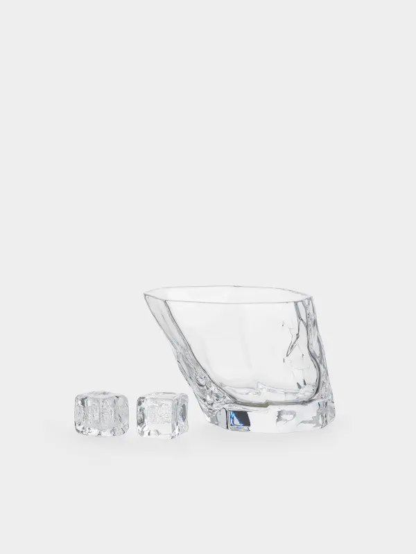 Набор для виски, 1 перс, 3 пр, стаканы/кубики, кристальное стекло, Concave, image-0