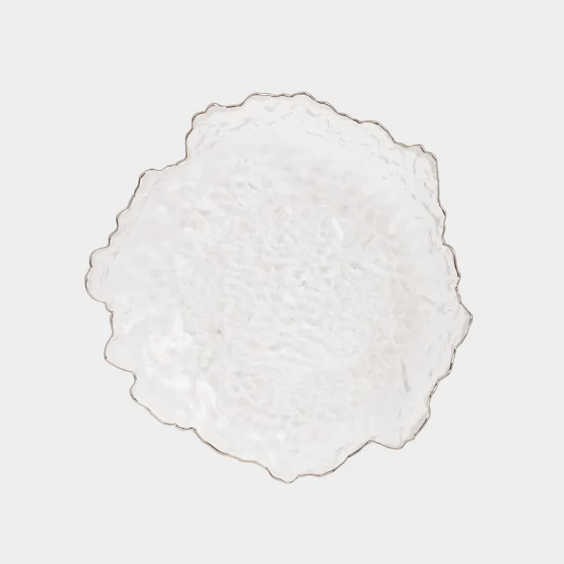 Ыдыс, 25 см, шыны, күміс жиектері бар, Nautilus silver, image-3