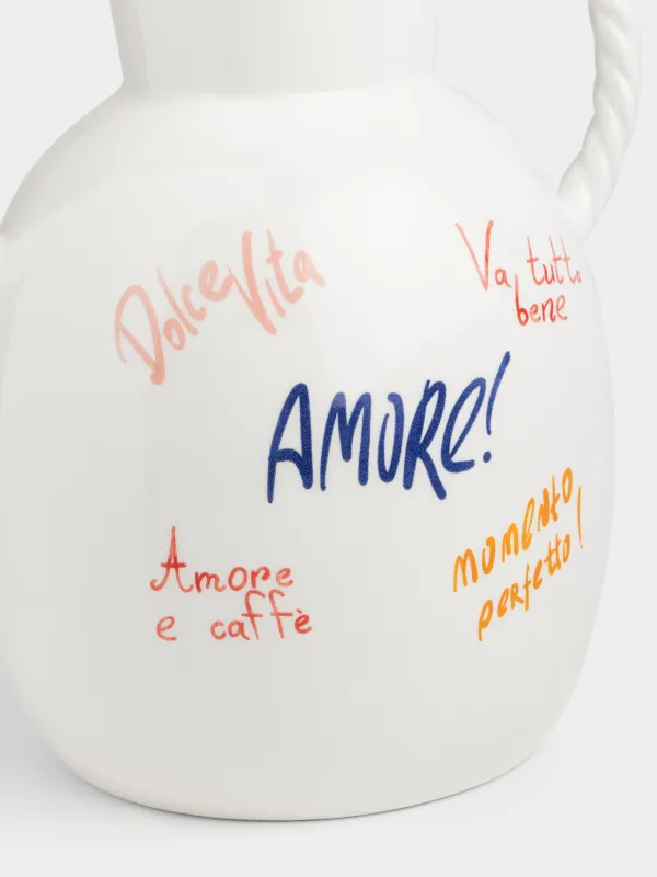 Гүл вазасы, 23 см, тұтқалары бар, керамика, сүт түстес, Amore, Dolce vita, image-2