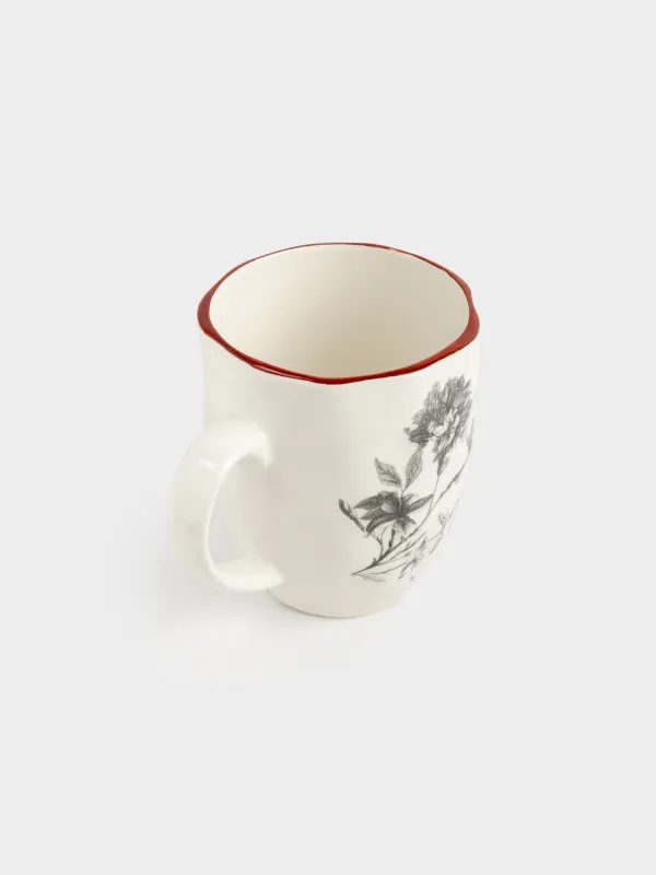 Саптыаяқ, 360 мл, керамика, ақ, Графикалық гүлдер, Floria graphic, image-2