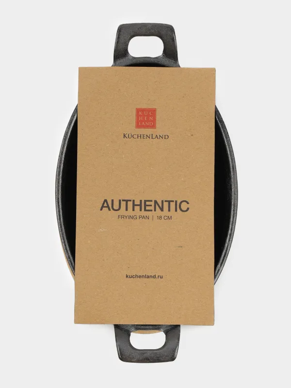 Таба, 18 см, стендте, тұтқалары бар, шойын/бамбук, сопақ, қара, Authentic, image-4