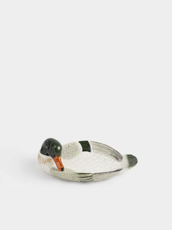 Ыдыс, 32х19х12 см, керамика, сұр-жасыл, Үйрек, Duck, image-3