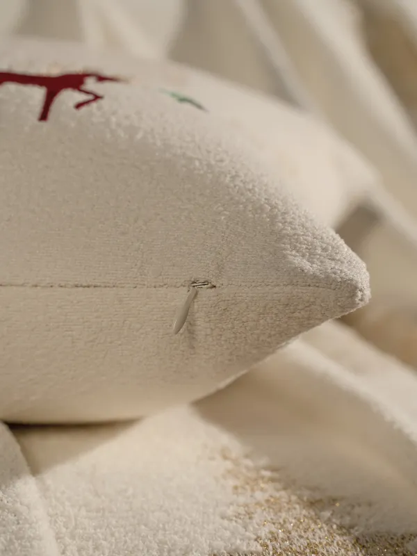 Сәндік жастық, 45х45 см, букле, сүт түстес, Жылқы, Boucle, image-6