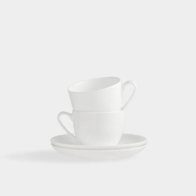 Шай жұбы, 2 адам, 4 зат, 270 мл, фарфор F, ақ, Ideal white