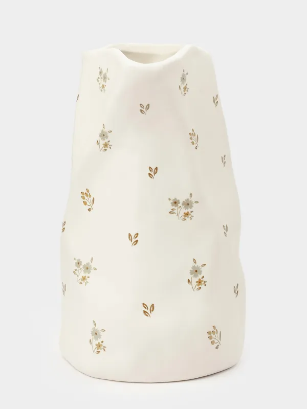 Гүл вазасы, 20 см, керамика, сүт түсті, Көне гүлдер, La flore, image-1