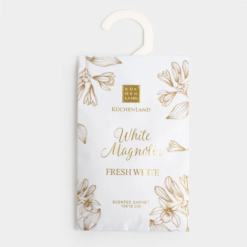 Саше ароматическое, 10х19 см, подвесное, White Magnolia, Fresh white