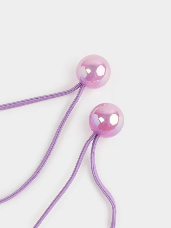 Шашқа арналған серпімді, 9 см, 2 дана, акрил / полиэстер, күлгін, көбелек, Грацил, image-3