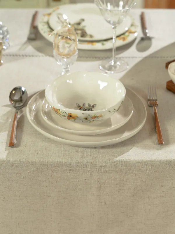 Дастархан, 170х250 см, полиэстер/зығыр, сарғылт-қоңыр, Hemstitch, image-6