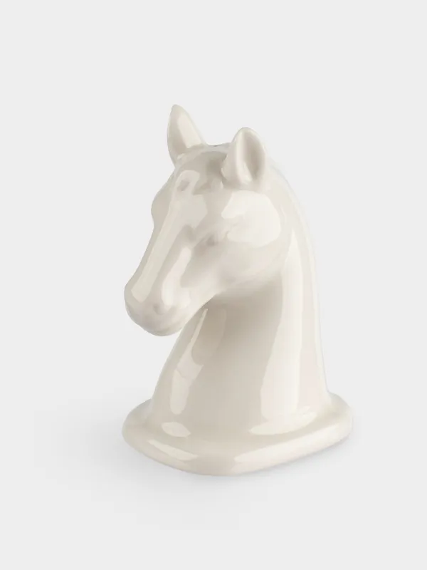 Тұз немесе бұрышқа арналған ыдыс, 9 см, фарфор Р, ақ, Жылқы, Horse white, image-0