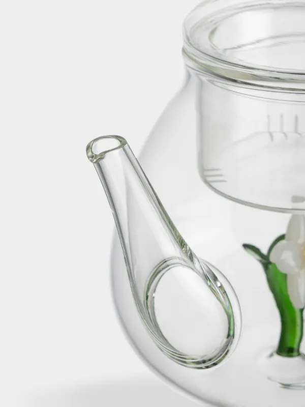 Чайник заварочный, 1 л, стекло Б, зеленая ручка, Нарцисс, Shape, image-2