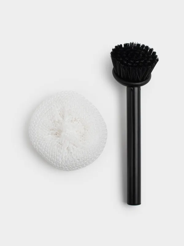 Жуғыш зат диспенсері, 550 мл, ұйымдастырушы, губка / щетка, керамика, қара, Жалпы қара, image-4