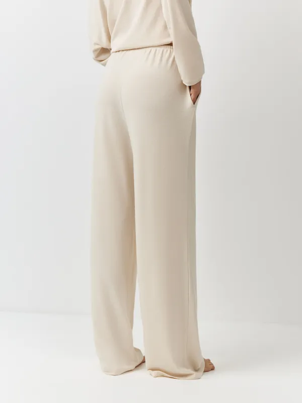 Брюки женские, домашние, бежевые, Ainra, image-2