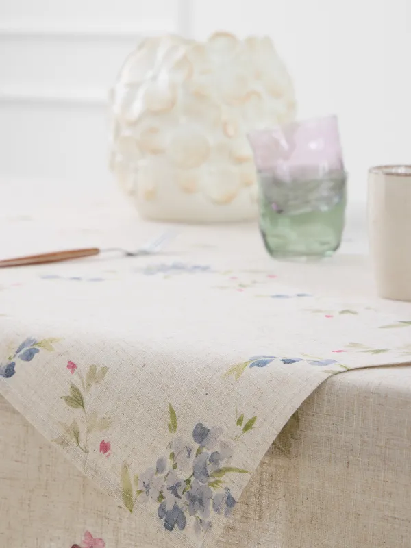 Салфетка под приборы, 30х45 см, полиэстер/лен, прямоугольная, бежевая, Цветы, Colorful flowers, image-3