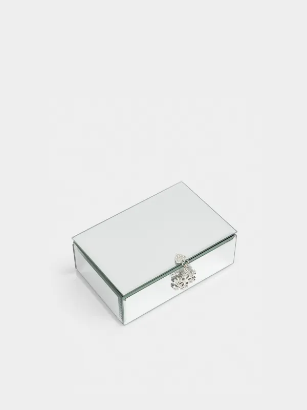 Зергерлік қобдиша, 15х10 см, шыны, айнасы бар, Қар ұшқыны, Glossy, image-5