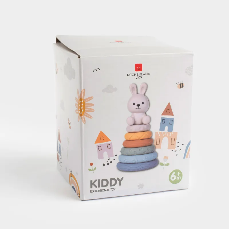 Игрушка развивающая, 19 см, Пирамидка зайка, Kiddy, image-5