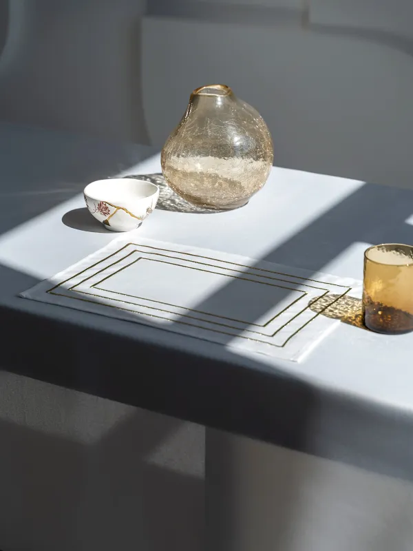 Аспаптарға арналған майлық, 30х45 см, 2 дана, полиэстер, тікбұрышты, ақ, сызықтар, Trim gold, image-6