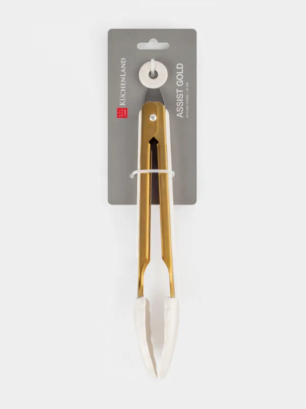 Ас үй қысқыштары, 27 см, Болат/силикон, алтын сүт, Bello gold, image-7