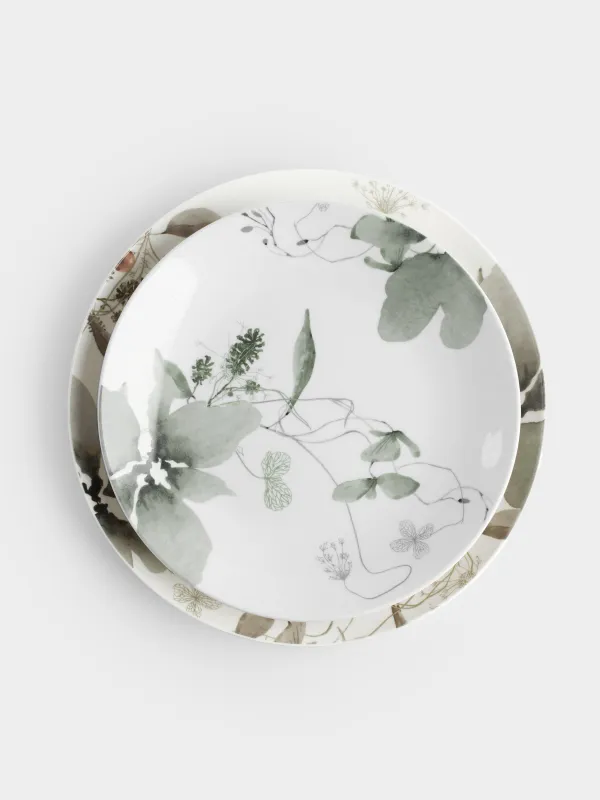 Сервиз обеденный, 6 перс, 19 пр, фарфор N, Серые цветы, Watercolor, image-2