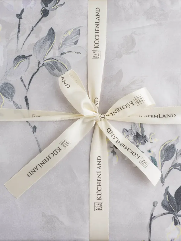 КПБ евро, тенсель 300 ТС, светло-серый, Цветы, Tencel, image-8